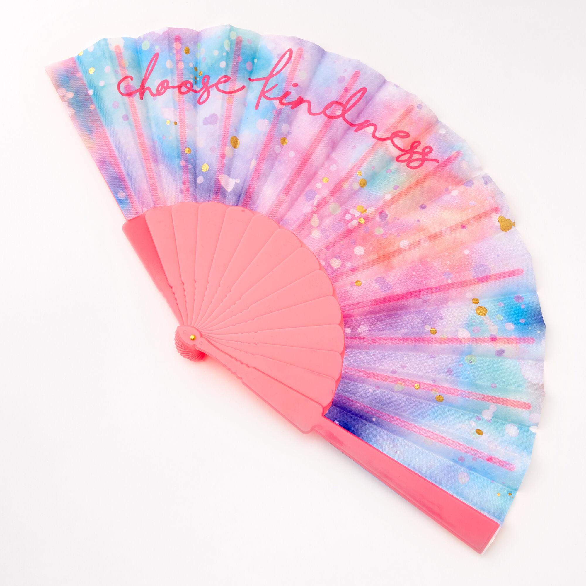 View Claires Choose Kindness Tie Dye Folding Fan information