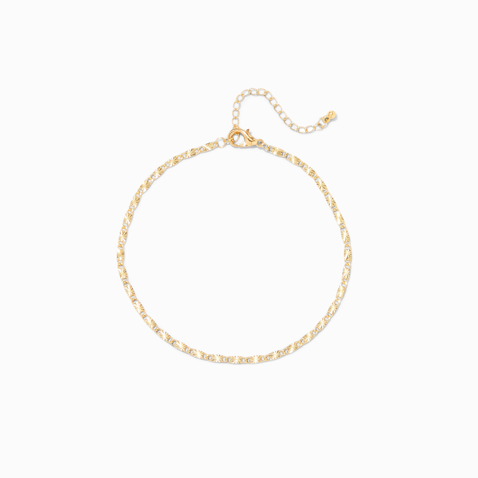 View C Luxe By Claires 18K Gold Plated Figaro Chain Anklet Yellow information