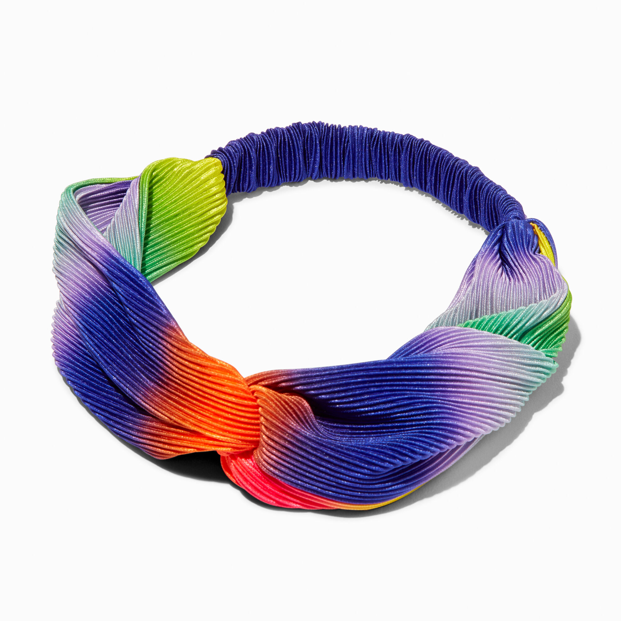 View Claires Pleated Twisted Headwrap Rainbow information