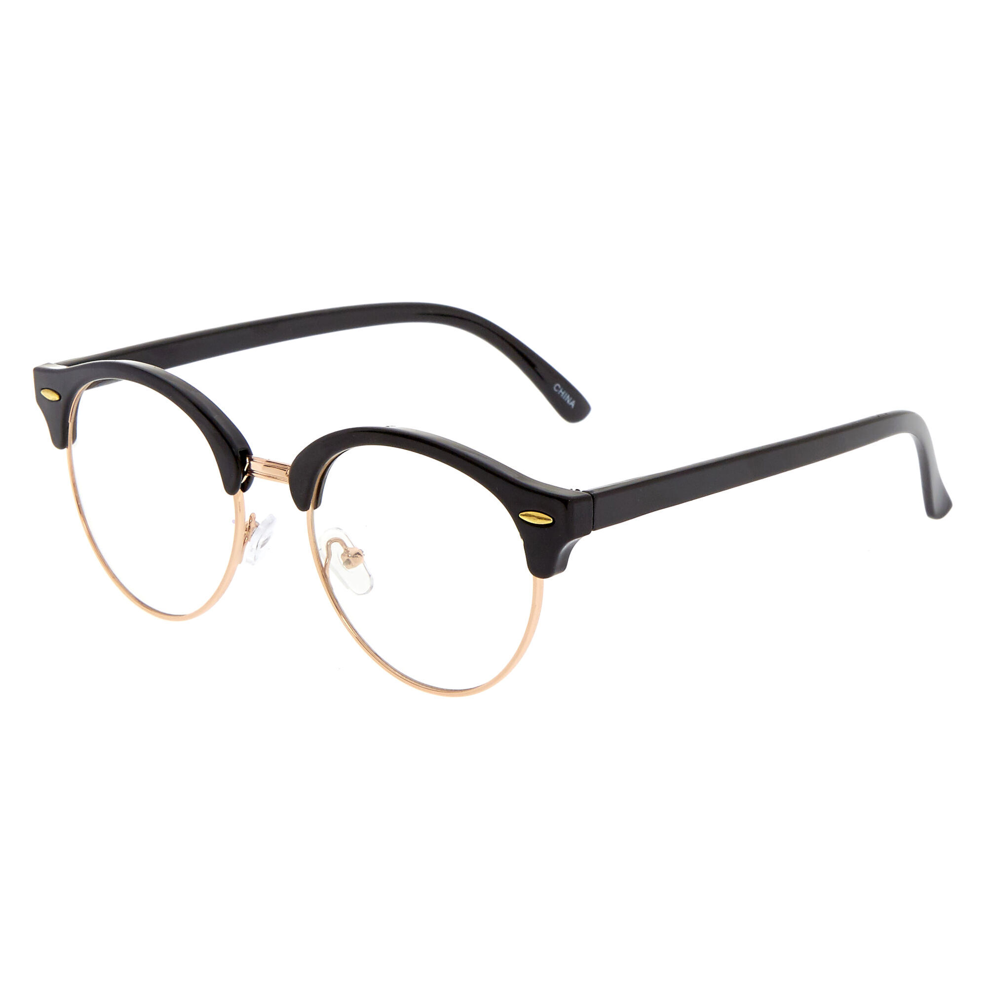 Black clear hot sale glasses