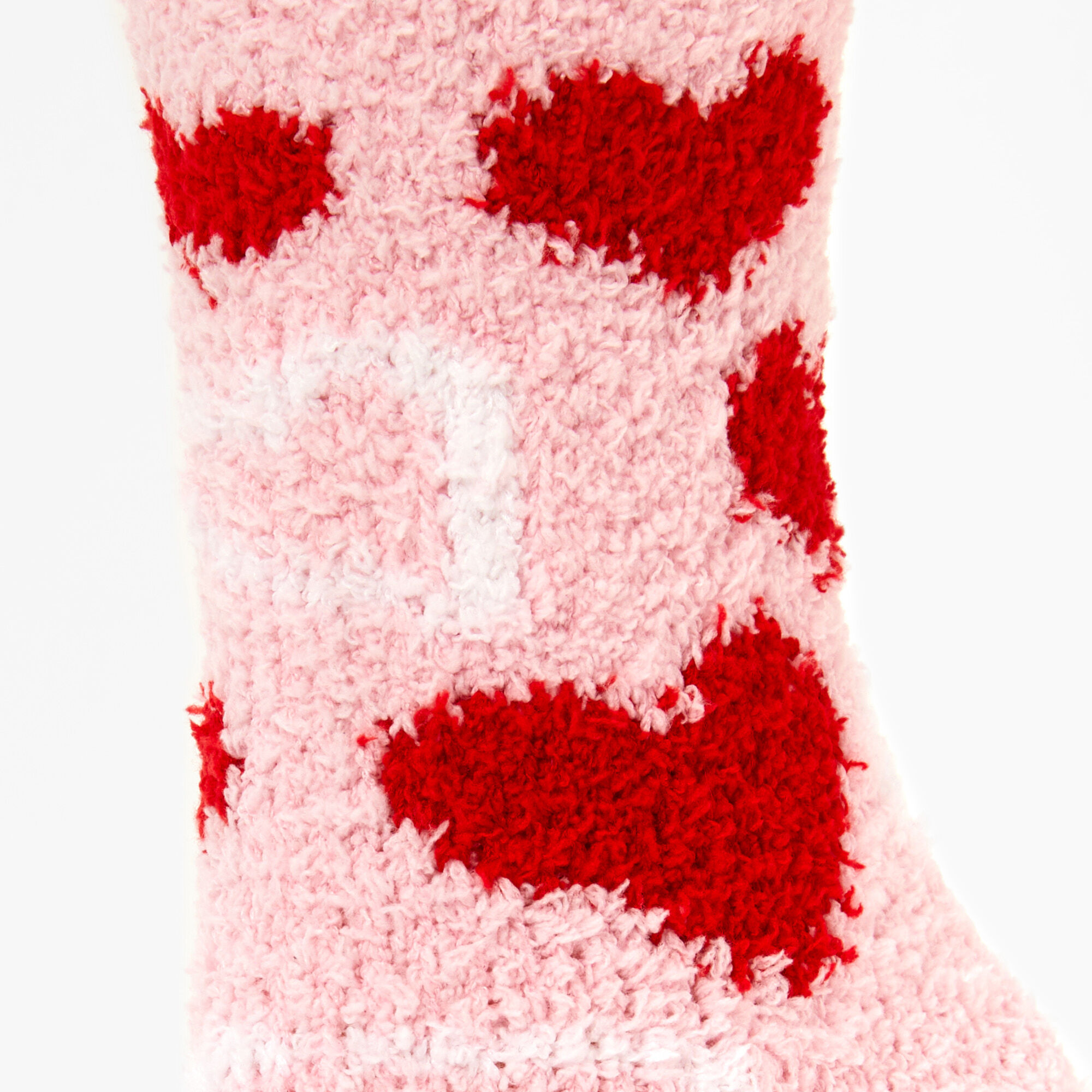 Valentine's Day Heart Print Fuzzy Crew Socks,