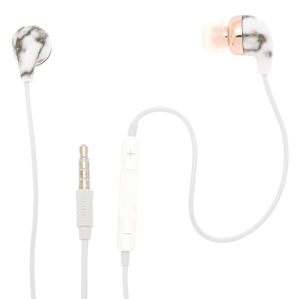 earbuds and microphone