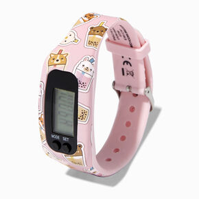Bubble Tea Critters Pink Active LED Watch,