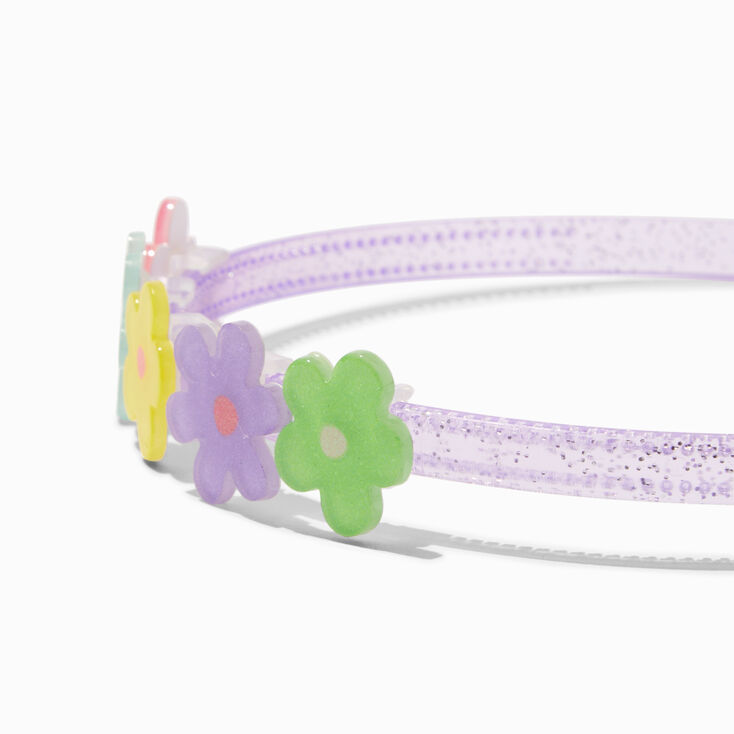 Claire&#39;s Club Rainbow Daisy Glitter Headbands - 3 Pack,