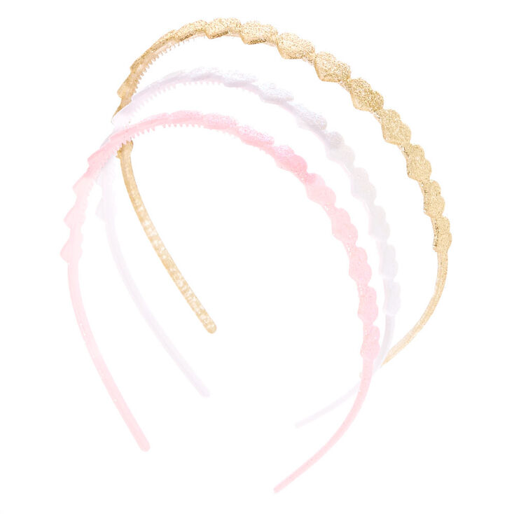 Claire's Lot de 3 serre-têtes à motif cœurs pailletés pour enfants