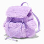 Furry Purple Flap Backpack,
