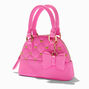 Sac &agrave; bandouli&egrave;re p&eacute;riode des f&ecirc;tes matelass&eacute; rose avec c&oelig;urs couleur dor&eacute;e,