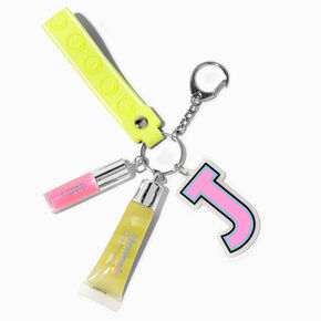 Initial Varsity Lip Gloss Keychain - J,