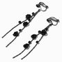 Pendantes &agrave; clip 5&nbsp;cm fleurs de vigne avec roses noires,