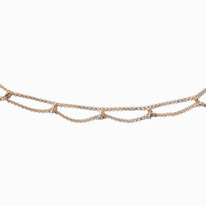 Embellished Gold-tone Drape Chain Choker Necklace,