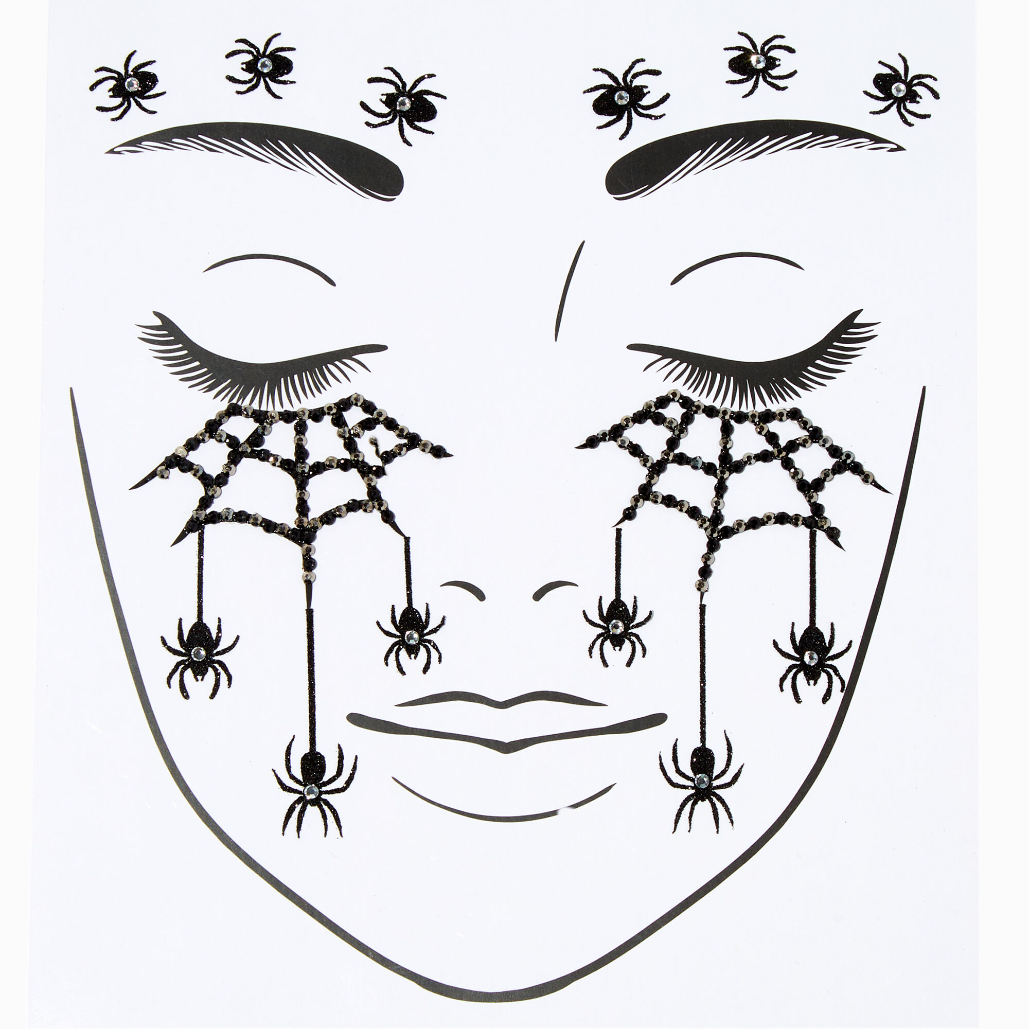 View Claires Crystal Spiders Webs Face Stickers information