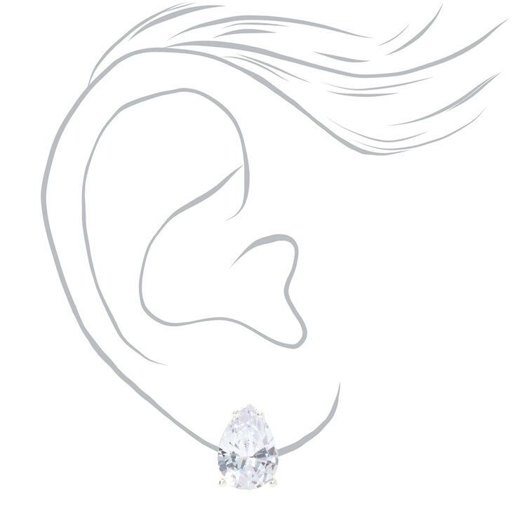Diad&egrave;me infini et clous d&rsquo;oreilles ajour&eacute;s avec strass couleur argent&eacute;e - Lot de 2,