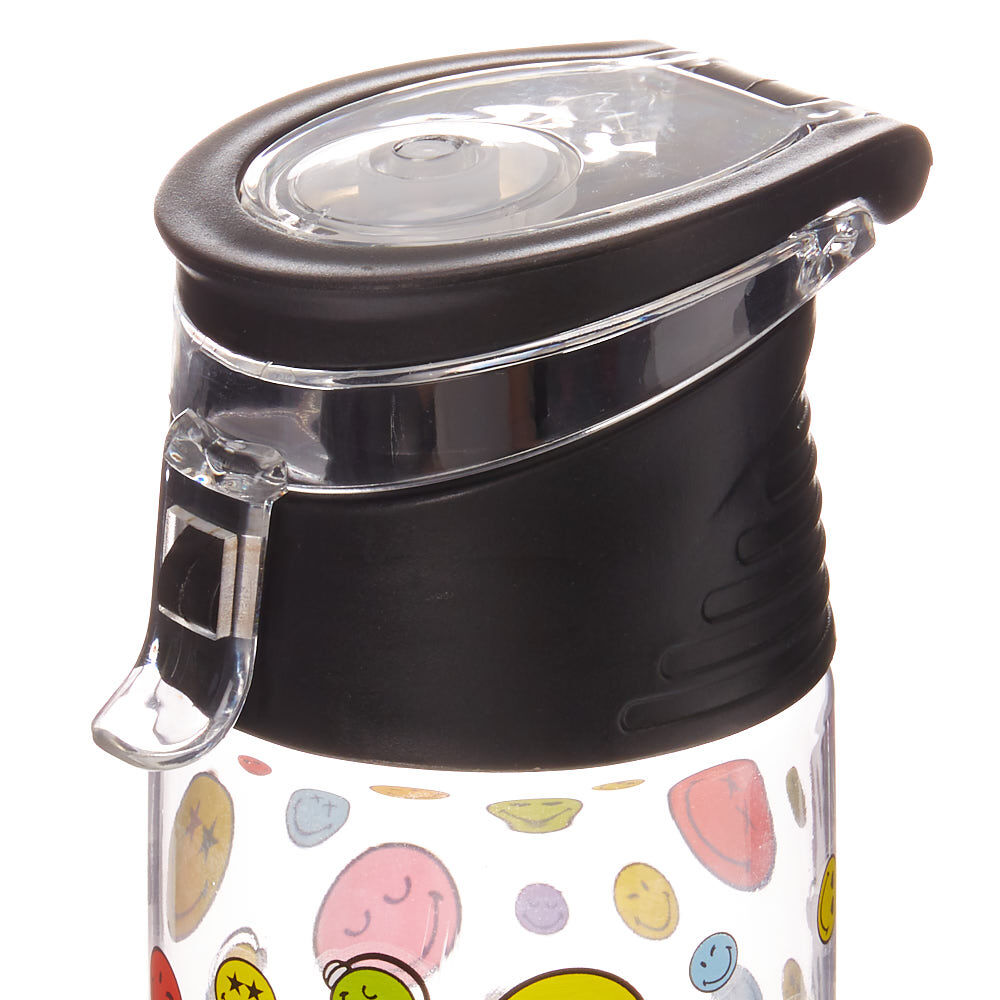 Smiley World Face Water Bottle – Black,