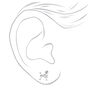 Sterling Silver Cubic Zirconia Poodle Stud Earrings,