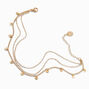 Gold-tone Disc Multi-Strand Chain Anklet,