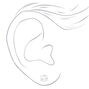 Silver Cubic Zirconia Mixed Shape Stud Earrings,