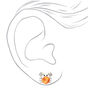 Clous d&#39;oreilles crabe strass couleur argent&eacute;e - Corail,