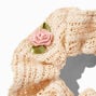 Ivory Rosette Crochet Hair Scrunchie,