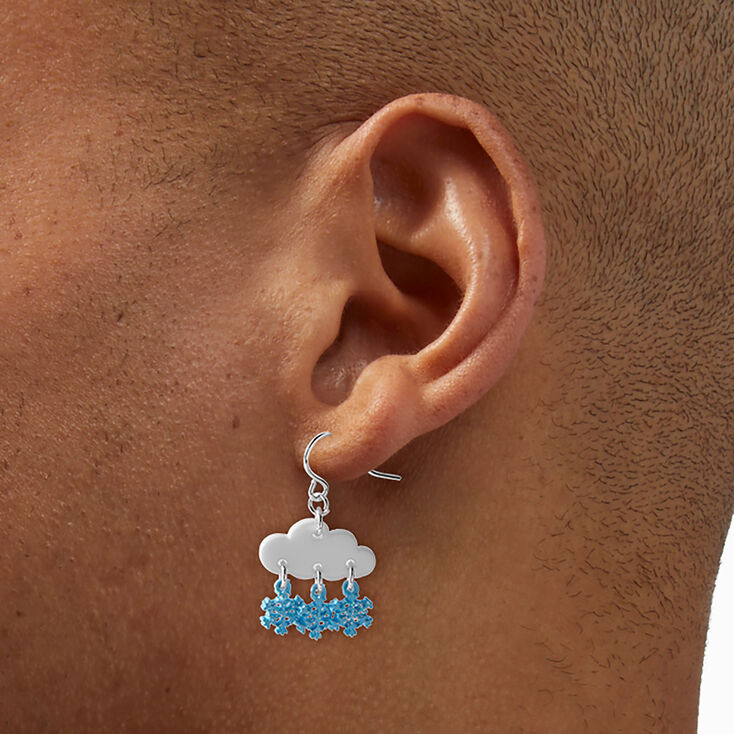 Cloud Snowflake Drop Earrings,