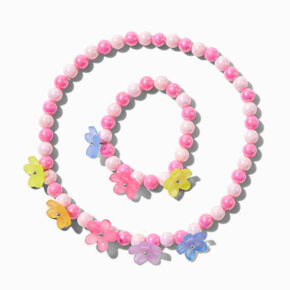 Claire&#39;s Club Flower Pink Beaded Jewelry Set - 2 Pack,