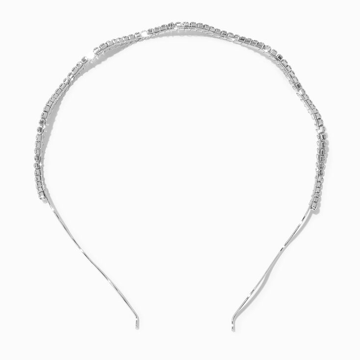 Silver Rhinestone Wavy Headband,