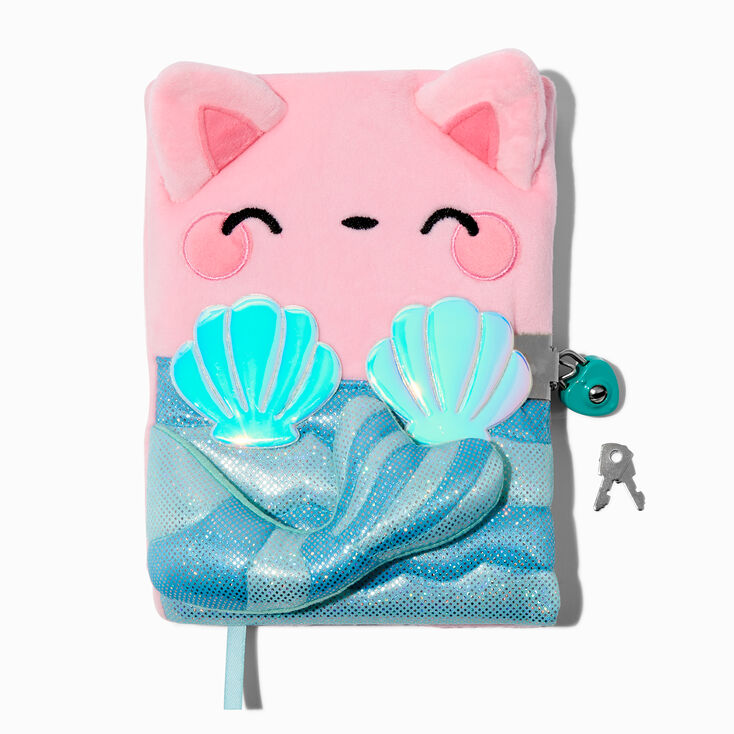 Mermaid Cat Plush Lock Diary,