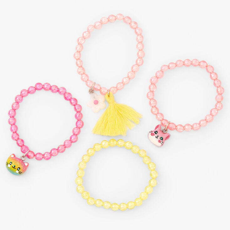 Claire&#39;s Club Hamster &amp; Cat Beaded Stretch Bracelets - 4 Pack,