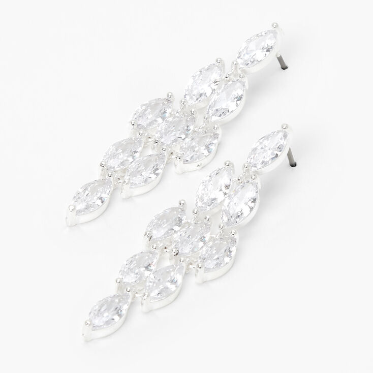 Cubic Zirconia Chandelier Drop Earrings, Silver And Cubic Zirconia Chandelier Earrings