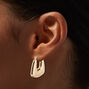 Gold-tone Textured Mixed Hoop Earring Stackables Set - 3 Pack,