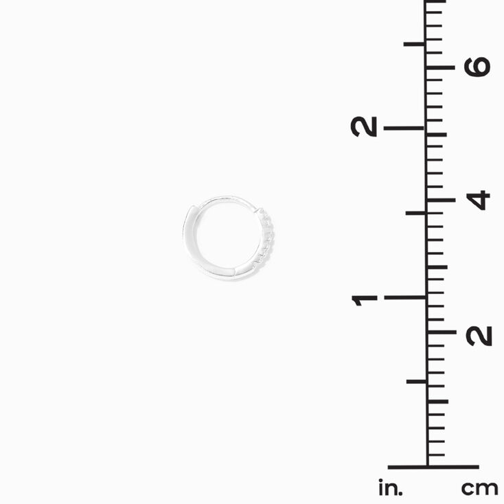 C LUXE by Claire&#39;s Sterling Silver Cubic Zirconia 10mm Clicker Hoop Earrings,