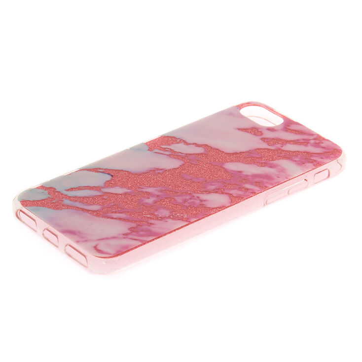 Coque de portable &agrave; paillettes effet marbr&eacute; - Compatible avec iPhone 6/7/8,