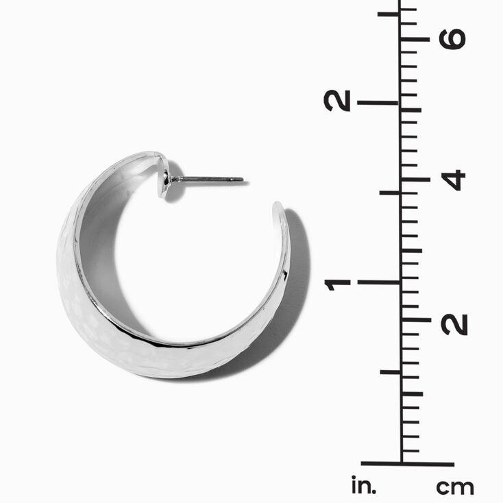 Silver-tone Wide 20mm Hoop Earrings ,
