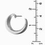 Silver-tone Wide 20mm Hoop Earrings ,