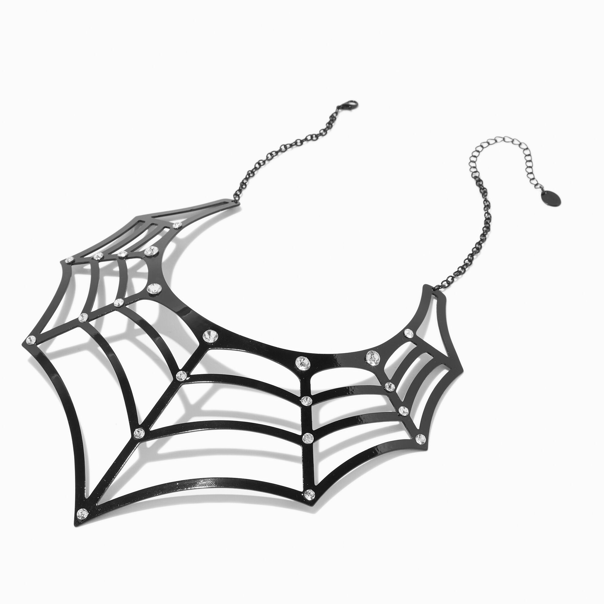Collier toile d'araignée noir avec décorations,