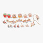 Pendantes et clous plaisirs gourmands roses - Lot de 9,