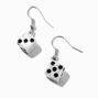 Black &amp; White Dice 1&quot; Drop Earrings,