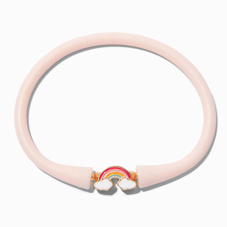 Pastel Pink Rainbow Silicone Bracelet,