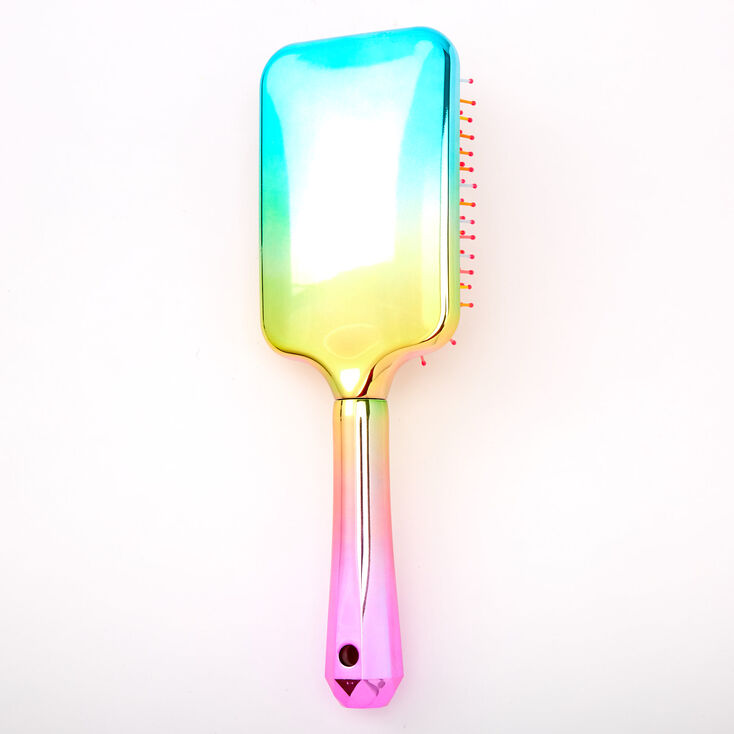 Claire's Brosse à cheveux plate arc-en-ciel dégradé