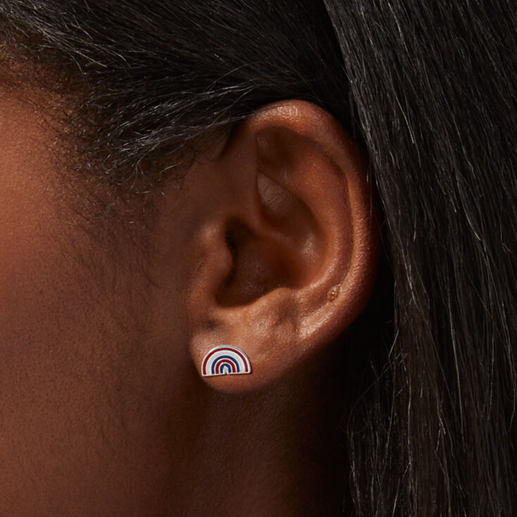 Patriotic Icons Enameled Stud Earrings - 6 Pack,
