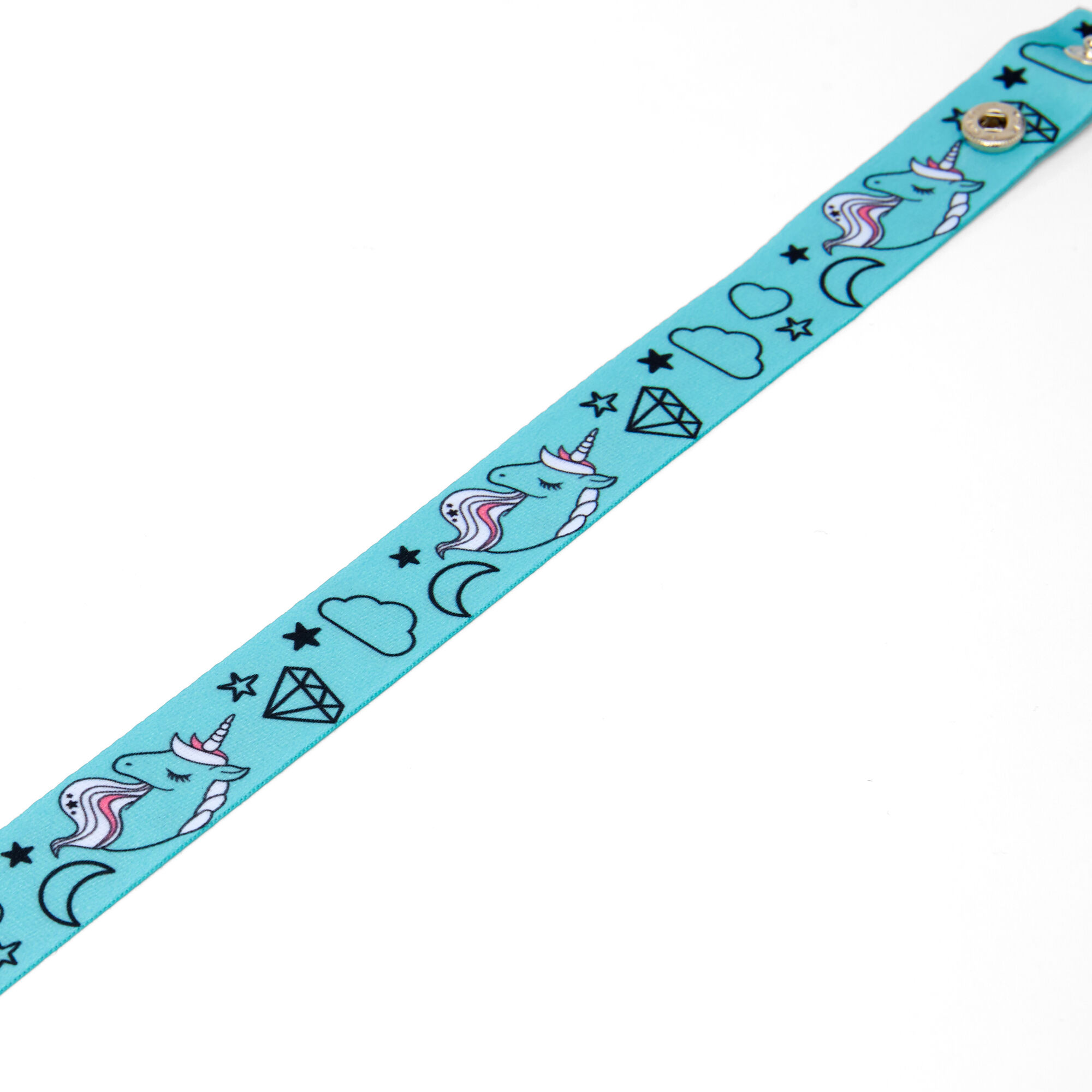 Cordon tour de cour pour masque motif licorne - Bleu,