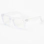 Claire&#39;s Club Solar Blue Light Reducing Retro Clear Lens Clear Frames,