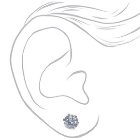 C LUXE by Claire&#39;s Sterling Silver Cubic Zirconia 6mm Round Stud Earrings,