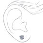 Sterling Silver Cubic Zirconia 6MM Round Stud Earrings,