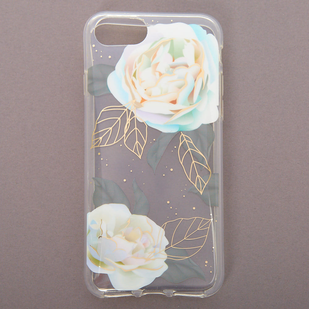 White Rose Clear Protective Phone Case - Fits iPhone 6/7/8/SE,