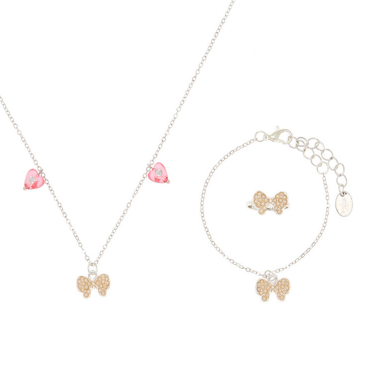 Claire's Club Pearl Bow Jewelry Set Claire's US