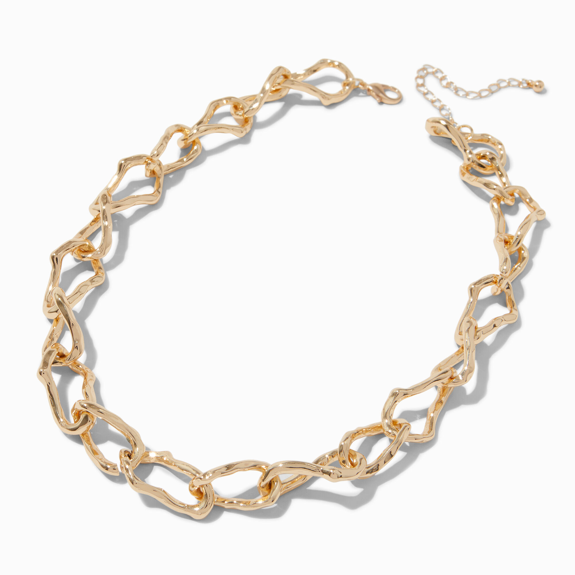 Chunky Gold-tone Organic Chain Necklace,
