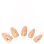 Faux ongles stiletto effet marbr&eacute; m&eacute;tallis&eacute; couleur dor&eacute;e - Nude, lot de 24,