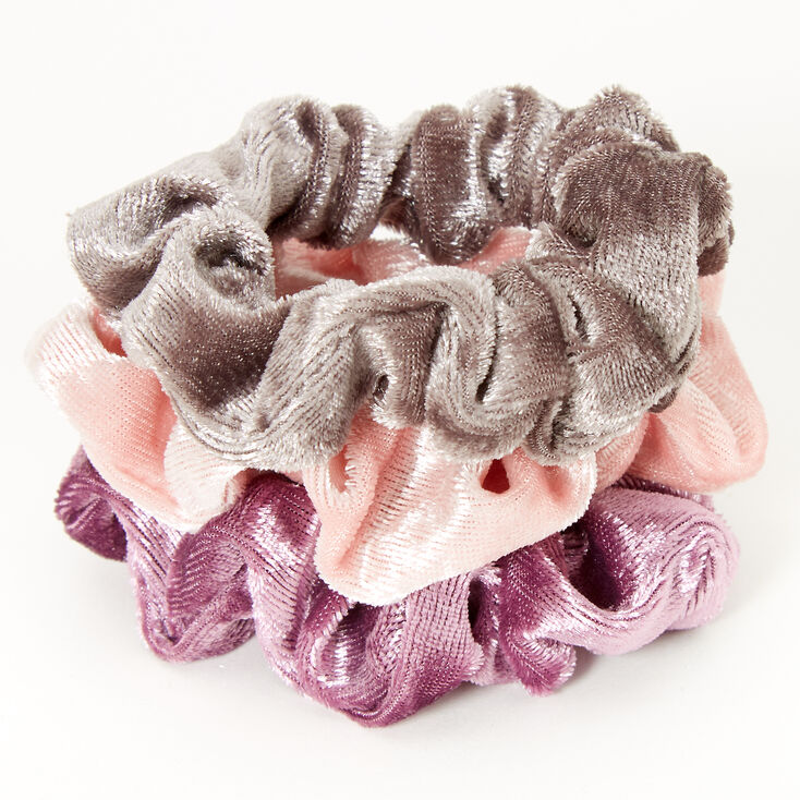 Claire&#39;s Club Small Velvet Dusty Purples Hair Scrunchies - 3 Pack,