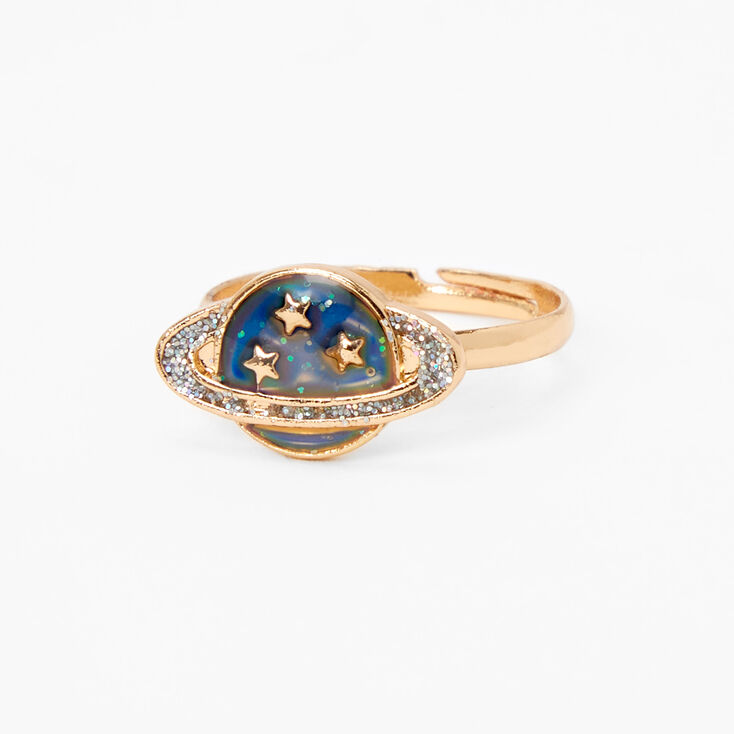 Glitter Planet Mood Ring - Gold,