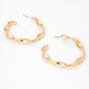 Gold 60MM Ribbon Twist Hoop Earrings,